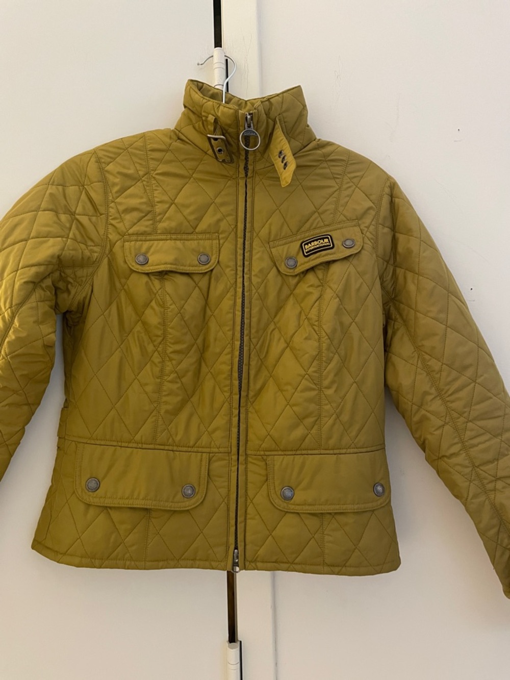 Barbour Quilted Puffer Jacket in Mustard Yellow
